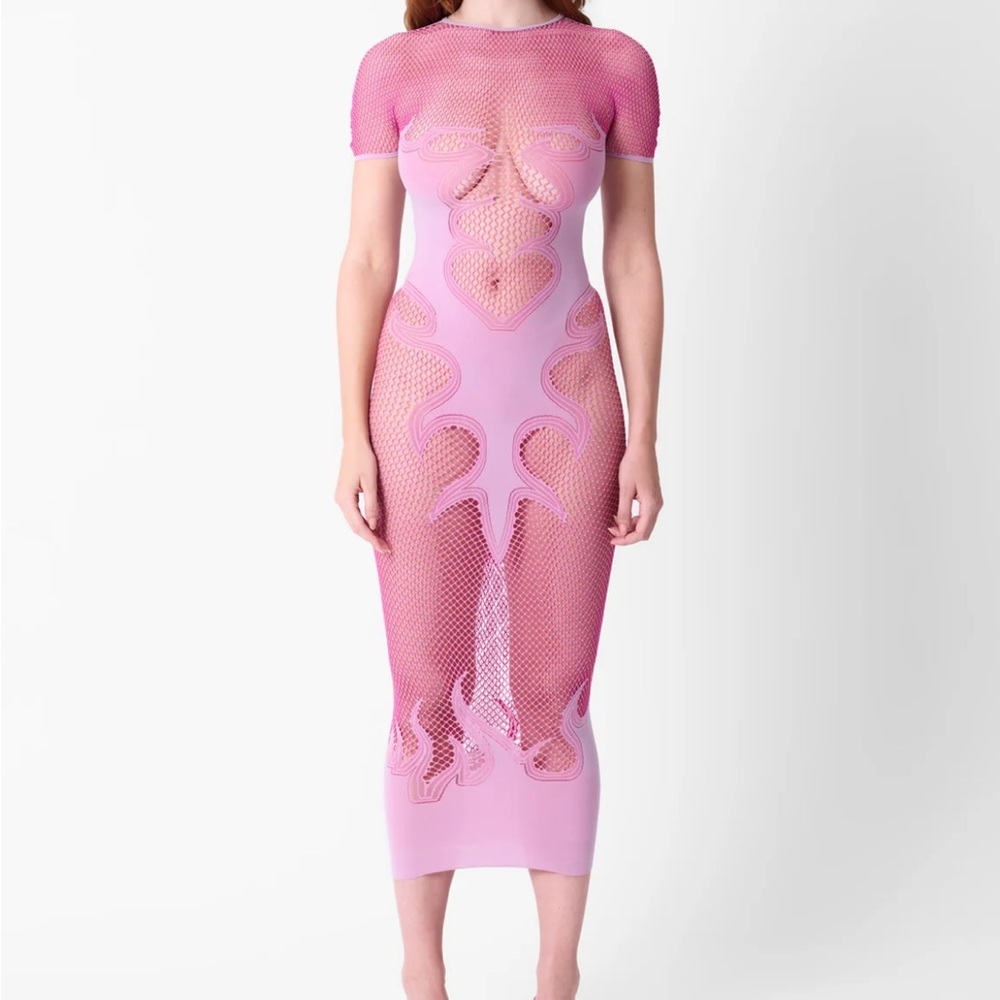 POSTER GIRL Fuchsia Mesh Dress
